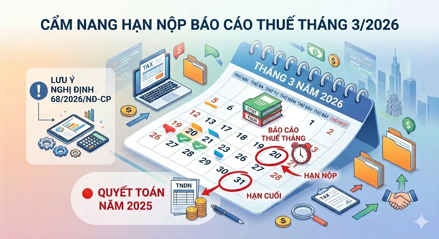 Hạn nộp báo cáo thuế tháng 3/2026: Những mốc thời gian quan trọng cần lưu ý - Tin tức Hệ sinh thái IAM