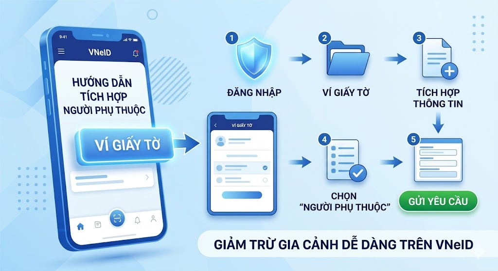 Hướng dẫn cách tích hợp người phụ thuộc trên VNeID để giảm trừ gia cảnh