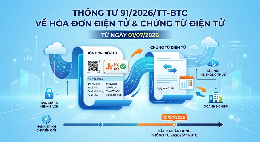 Thông Tư 91/2026/TT-BTC Về Hóa Đơn Điện Tử Và Chứng Từ Điện Tử Từ Ngày 01/07/2026
