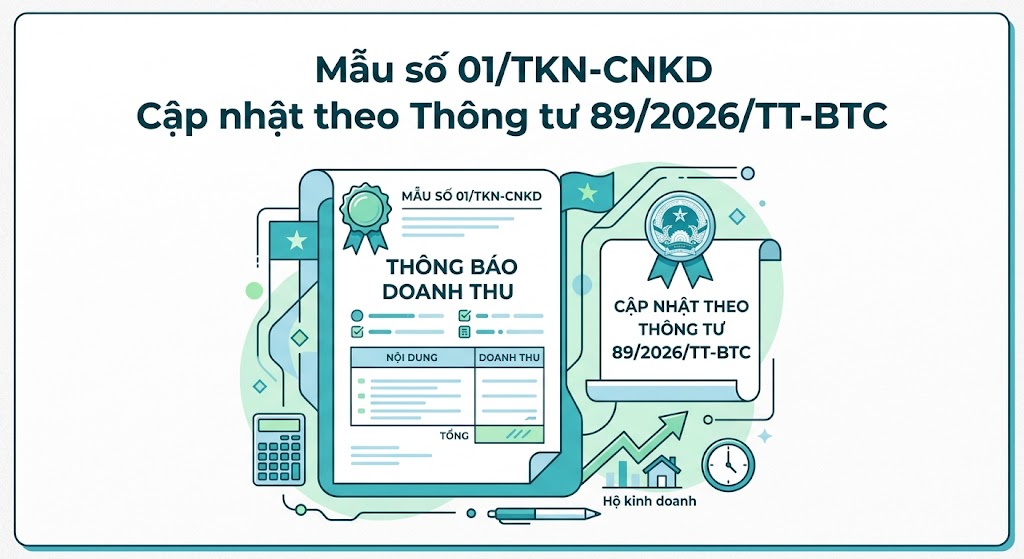 Mẫu số 01/TKN-CNKD cập nhật theo thông tư 89/2026/TT-BTC