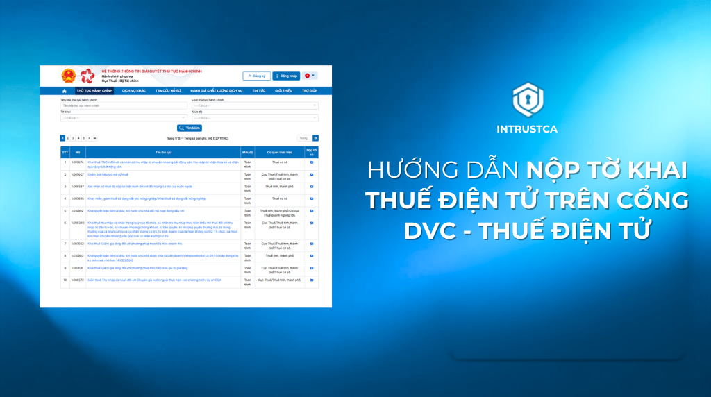 Hướng dẫn nộp tờ khai thuế điện tử trên Cổng DVC - Thuế điện tử