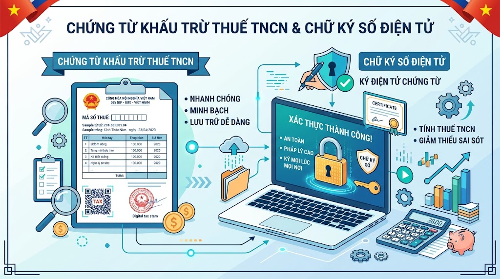 Chứng từ Khấu trừ Thuế TNCN Điện tử Có Bắt buộc Có Chữ ký Số Không?