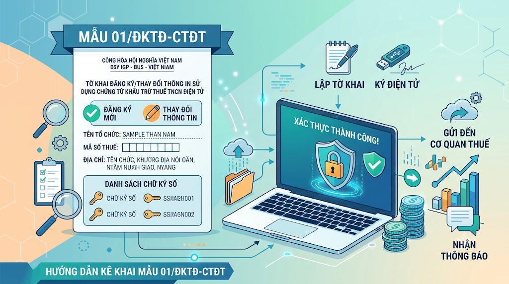 Hướng Dẫn Kê Khai Mẫu 01/ĐKTĐ-CTĐT Đăng Ký Sử Dụng Chứng Từ Khấu Trừ Thuế TNCN Điện Tử